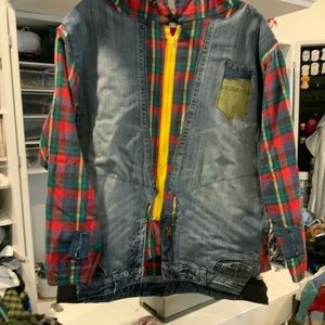Plaid & Denim Hoodie Hybrid